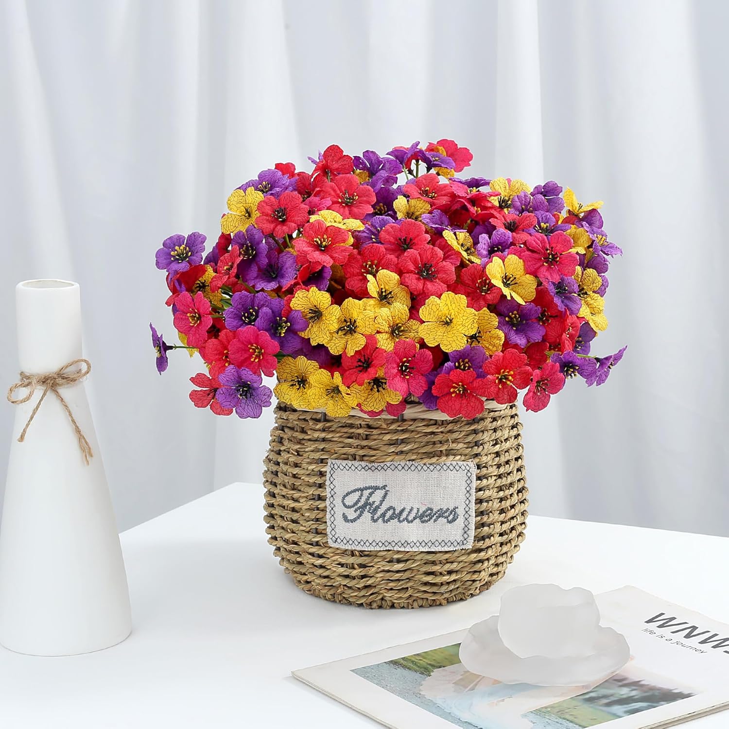 16 Bundles Colorful Spring Artificial Flowers